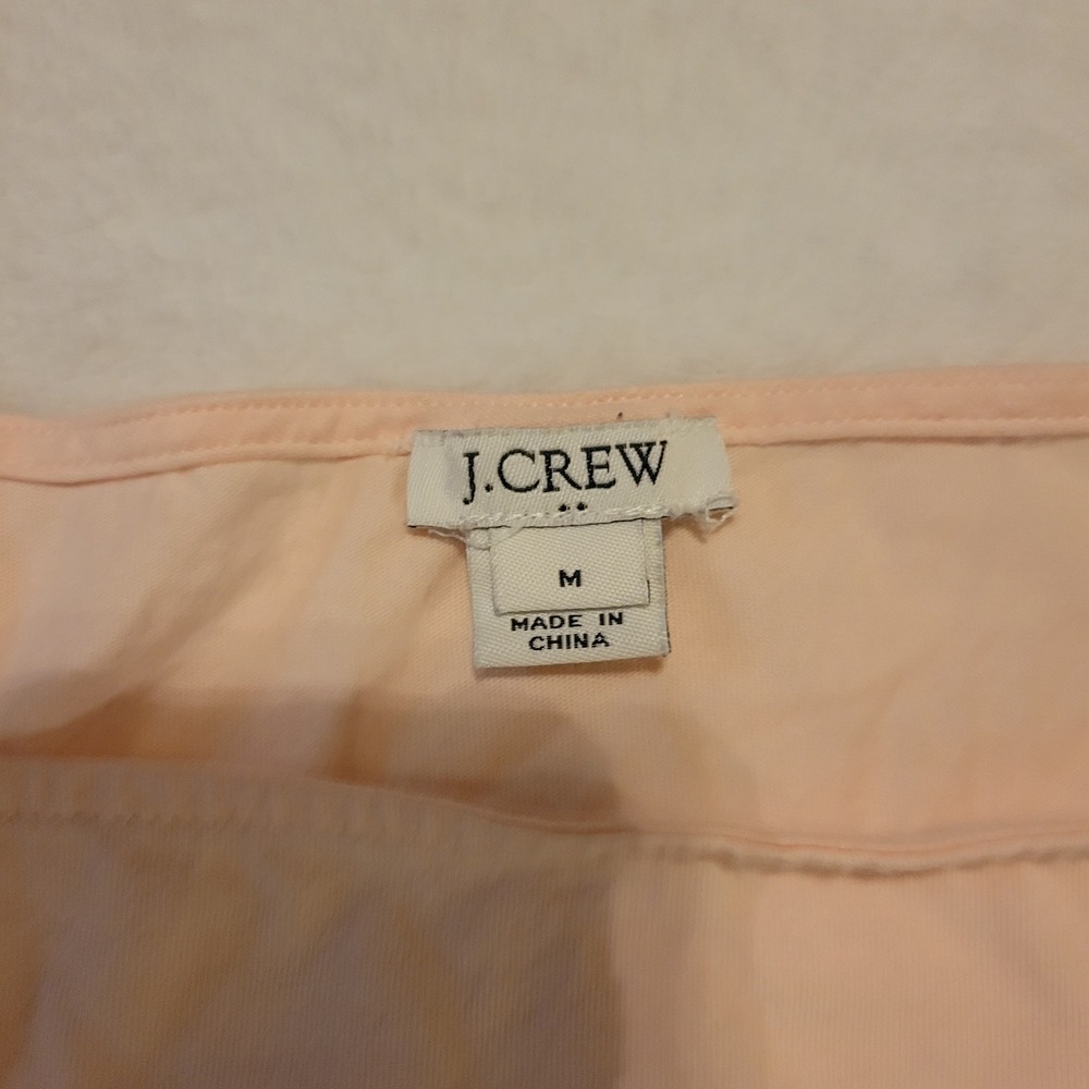 J.Crew Peach Ruffle Hem Square Neck Cotton Tank Top M M0203 - Picture 3 of 6